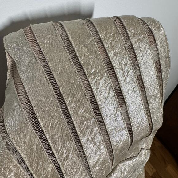 Cache Dress Women 8 Gold Metallic Ruffle Tiered Bodycon Vintage Y2K Cocktail - Picture 5 of 11